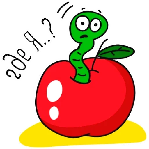 apple worm, apple worm, an apple with a worm, the worm sticks out an apple, an apple with a leaf worm