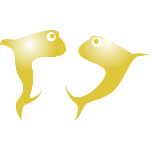 логотип, знак рыбы, желтая рыба, значок рыба, зодиак рыбы