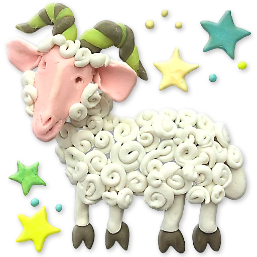овечка пластилина, овечка соленого теста, пластилинография овечка, декоративная фигурка овечка