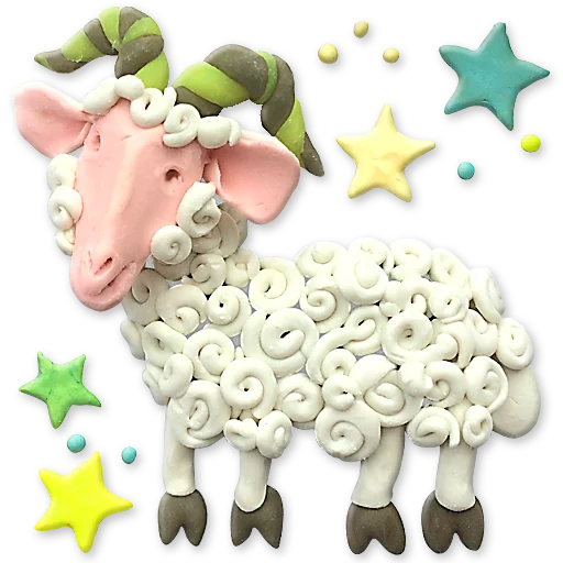 plastilina di pecora, pasta di sale di pecora, plastilina di pecora, agnello decorativo