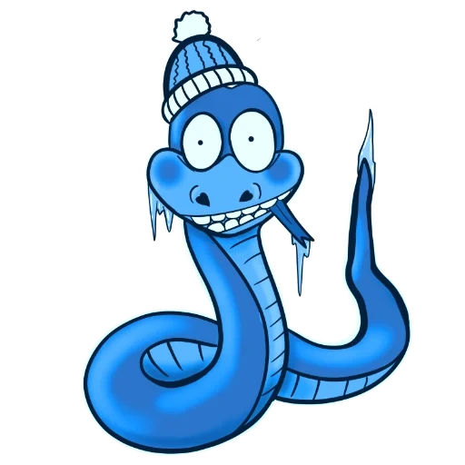 snake, snake, the snake is blue, blue snake of the cartoon
