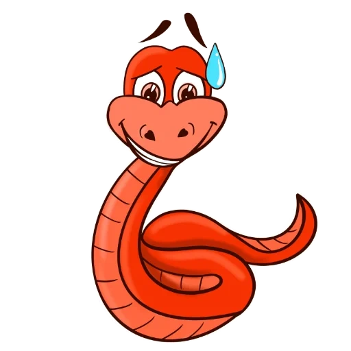 serpent, dessin de serpent, serpent rouge, serpent du dessin animé, serpent d'enfants