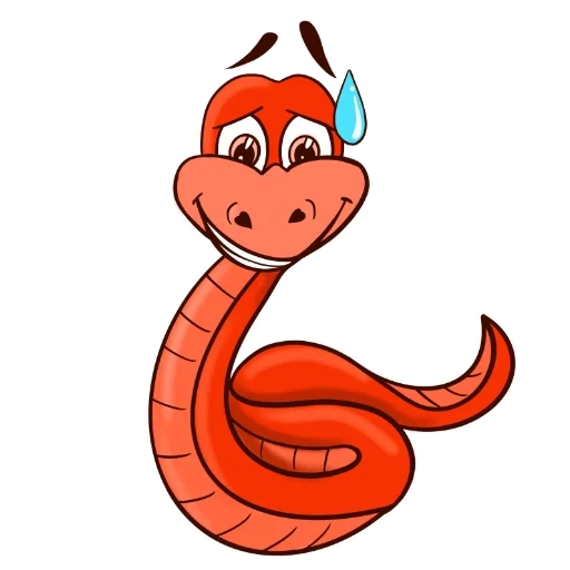 snake, snake drawing, red snake, snake of the cartoon, snake of children