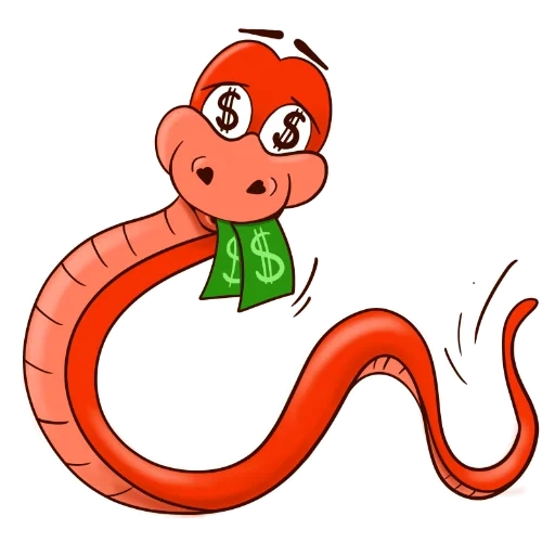 змея рисунок, красная змея, змея мультика, змея иллюстрация, змея рисунок детей