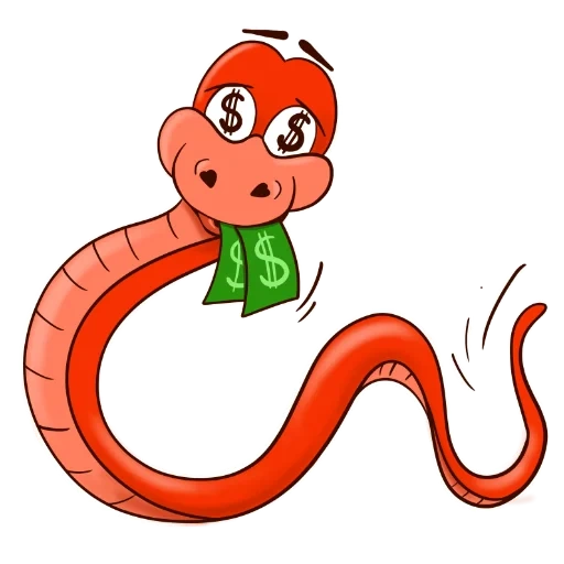 schlangenzeichnung, rote schlange, schlange des cartoons, snake illustration, schlange von kindern