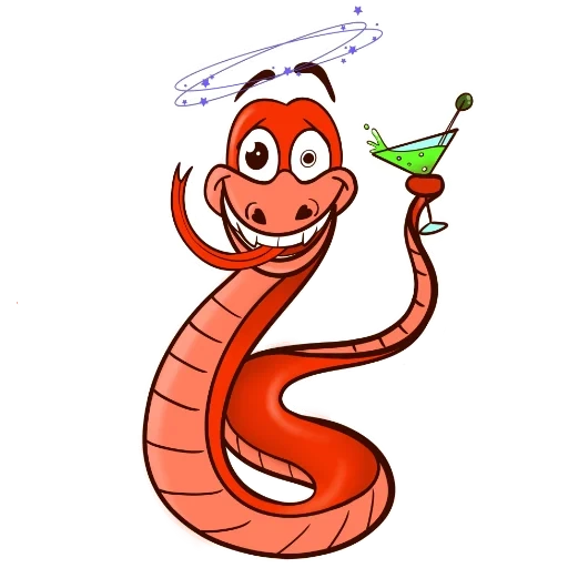 змея змея, красная змея, змея мультика, змея мультяшная, змея рисунок детей