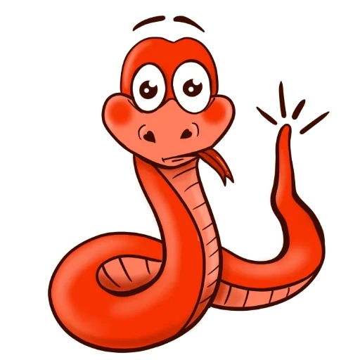 snake drawing, snake of the cartoon, orange snake, snake of children