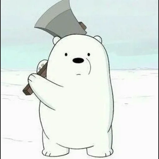 polar bear, white all the truth about bears, the whole truth about bears is white with an ax, white cartoon is all true about bears