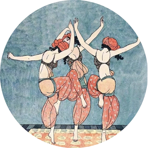 georges barbier, tarian matisse, george barbier, georges barbier scheherazada, apsaras fresco penari surgawi