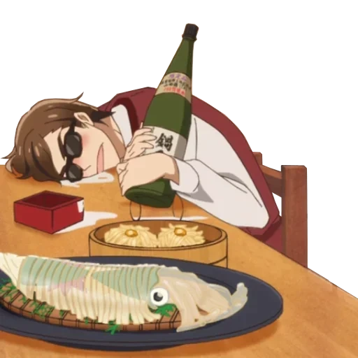 anime, food anime, anime art, the anime is short, the objects of the table