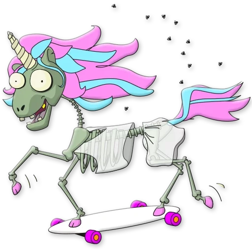 zombie unicorn, zombi unicorn, unicorn mati, unicorn mati, zombi unicorn merah muda