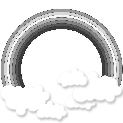 cloud d'icônes, clip arc-en-ciel, arc-en-ciel noir et blanc, vecteur de motif arc-en-ciel, clip arc-en-ciel couleur de fond transparente