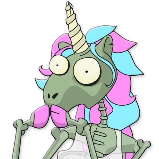 unicornio, unicornio zombie, los zombis unicornio, unicornio muerto, bocetos de unicornio zombie