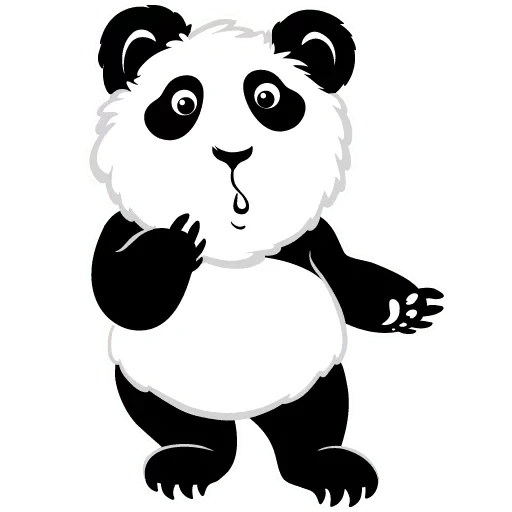 panda, panda panda, stiker panda, panda dengan latar belakang putih