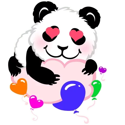 panda, panda panda, cœur de panda, ours panda