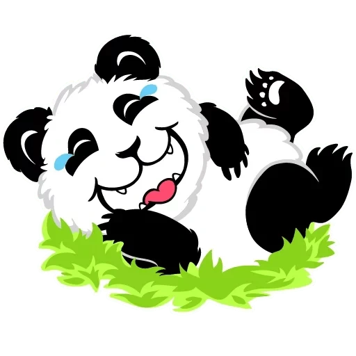 símbolo de panda, corazón de panda, oso panda, panda blanco, panda transparente al final