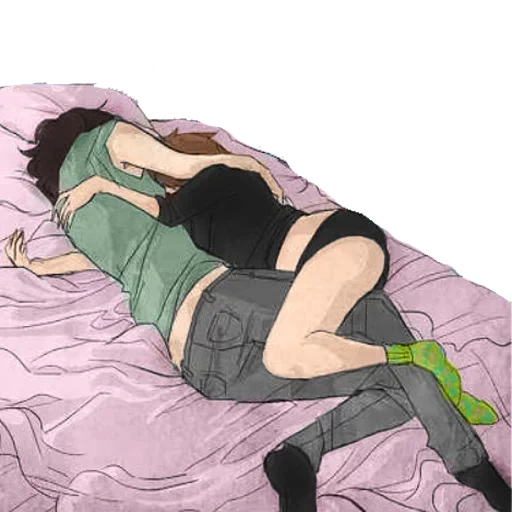 пары аниме, рисунки пар аниме, аниме пара рисунок, девушки спят обнимку, аниме девушка лежит пар