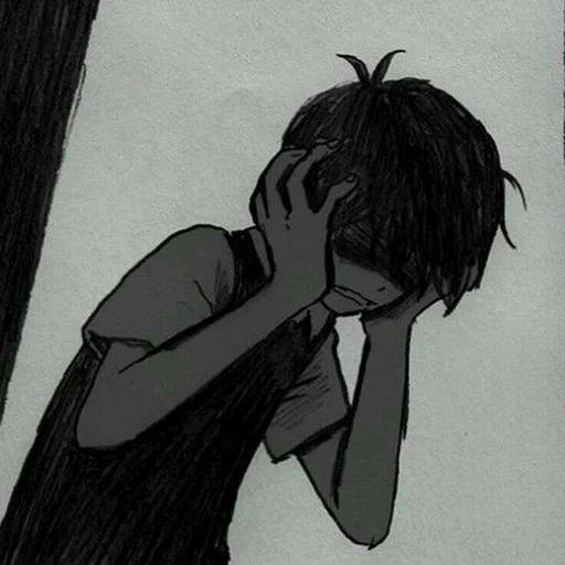 king arthur, l'art de la tristesse, anime triste, sad anime guy, dépression psychédélique anime