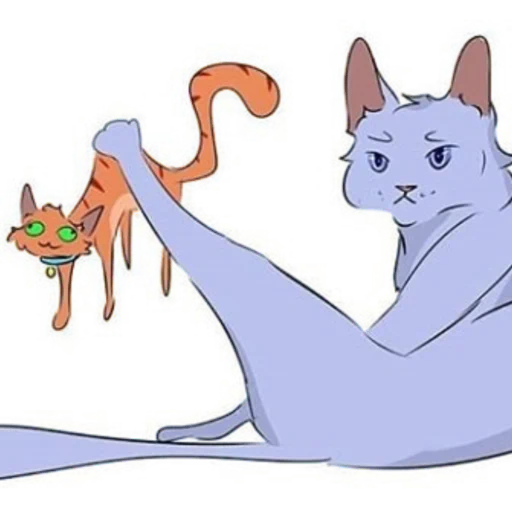 кошка, кошки, голубая кошка, коты воители base, иллюстрация кошка