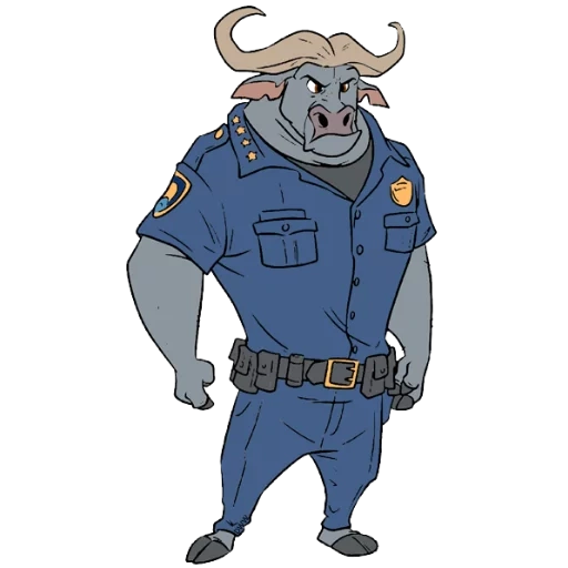 cuirs et peaux, la bête sacrée de bogo, capitaine water walson, mr manchas holy beast, zootopia characters chief bogo