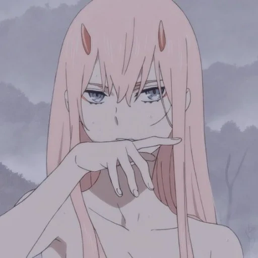 zero two, darling ohayo, menina anime, papel de animação, querida em franks